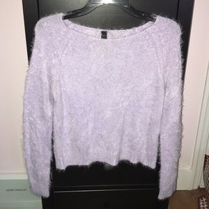 Purple fuzzy sweater